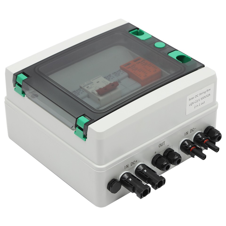 DC 500V/1000V Solar PV Combiner Box 2 Strings Circuit Breaker for Solar ...
