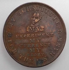 Hard Times Token: HT9 - Perish Credit, Perish Commerce, Down with the Bank; 1834