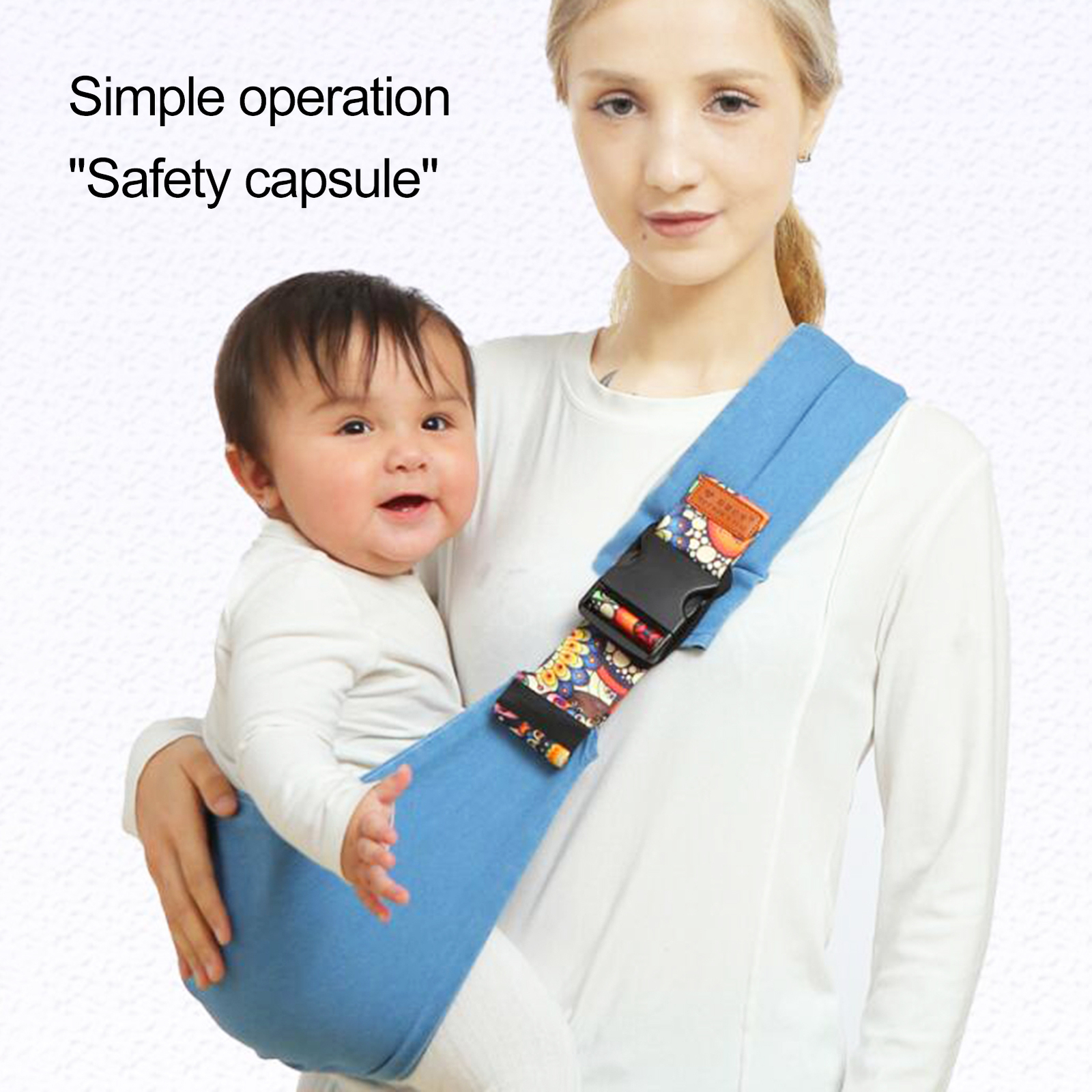 Portable Baby Carrier Great Load Bearing Adjustable Sling with Wide Strap-image