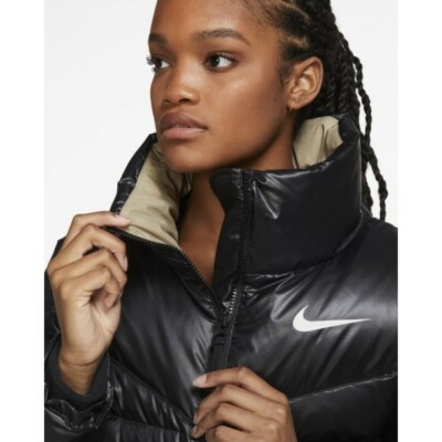 nike black down filled jacket womens