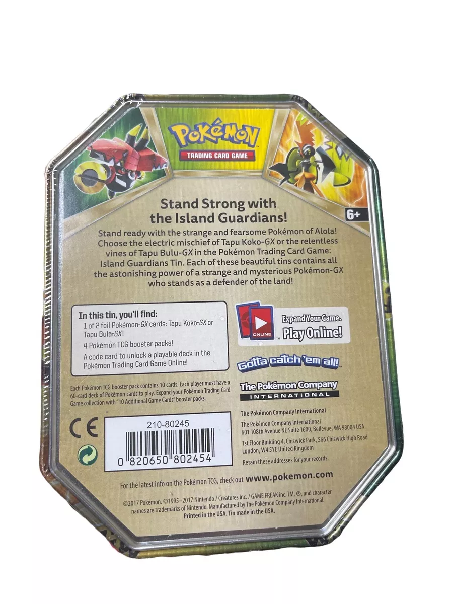 Pokemon Trading Card Game Tapu Koko GX Prism Tin New Sealed