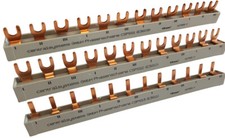 Busbar / phase rail 3 phase 12-pole 10mm&sup2; for FI/LS fork and pin