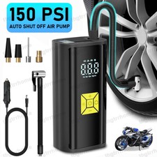 150 PSI Air Compressor Tire Inflator Fits Car Moto Bike Tires Air Pump Cordless