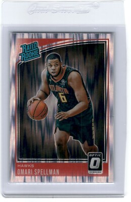 OMARI SPELLMAN 2018-19 OPTIC SHOCK PRIZM ROOKIE HAWKS K3