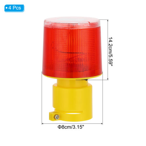 4Pcs Solar Traffic Warning Light Red Strobe Lamp 360 Degree Flashing - Bild 2 von 6