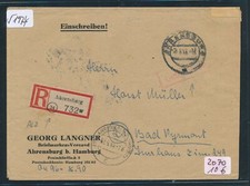 51974) RZ 24 Ahrensburg w, Reco-Brf tarifa pagada 1946