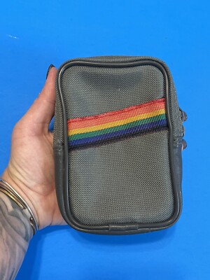 Vintage Camera Case For Belt With Rainbow Detailing