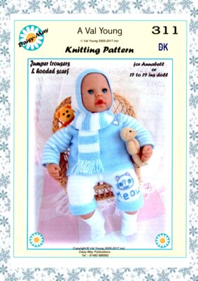   PUPPEN STRICKANLEITUNG von Daisy May Nr. 311 für Annabell oder 17''/19'' Puppe