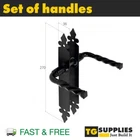 Black Door Handle Pack Rustic Vintage Decorative Door Handles Indoor&Outdoor