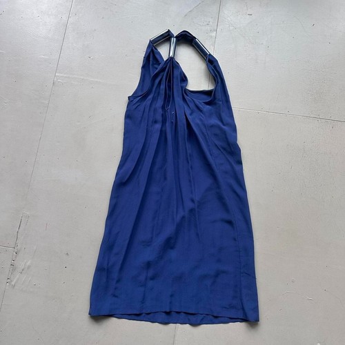 Vestido Maison Margiela Vintage Años 00 Azul Seda con Acentos Acrílicos s/m - Imagen 7 de 7