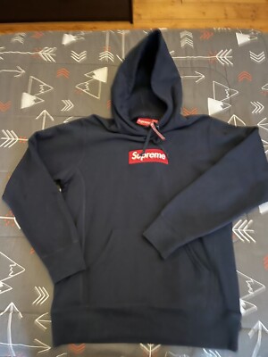 [中古美品] supreme boxlogo hood Supreme Box Logo Hoodie Rare Navy/Red | eBay