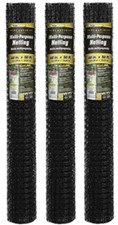 YardGard 889524A 48" x 50' ft Black Plastic Multi Purpose Netting - Pack of 3