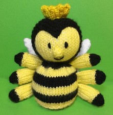 KNITTING PATTERN - Queen Bee chocolate orange cover / 15 cms Garden Insect Toy