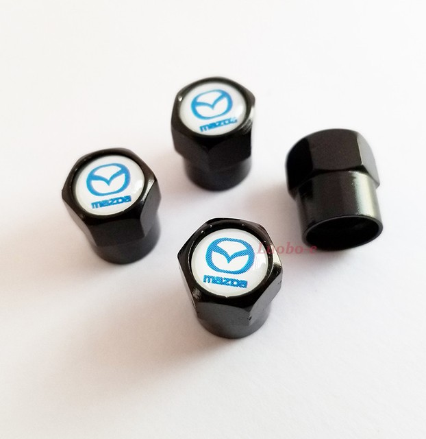 4x Car Wheel Tyre Valve Stems Caps Dust Covers Accessories Logo For