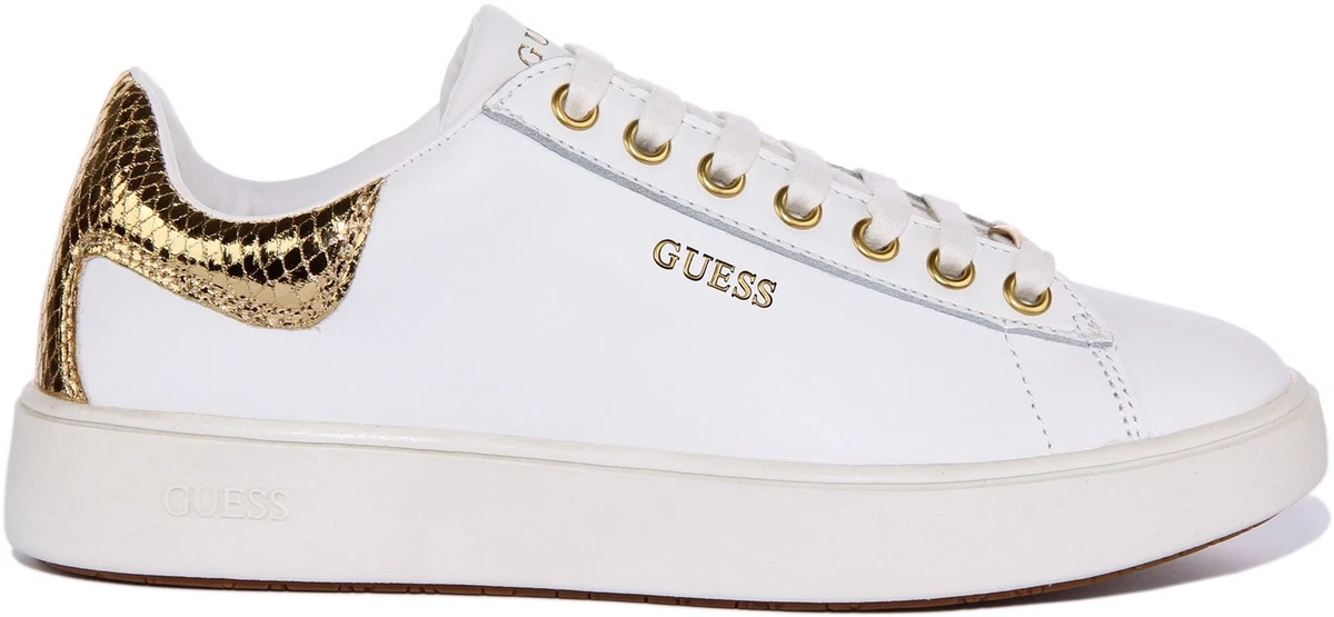 White and gold guess best sale sneakers