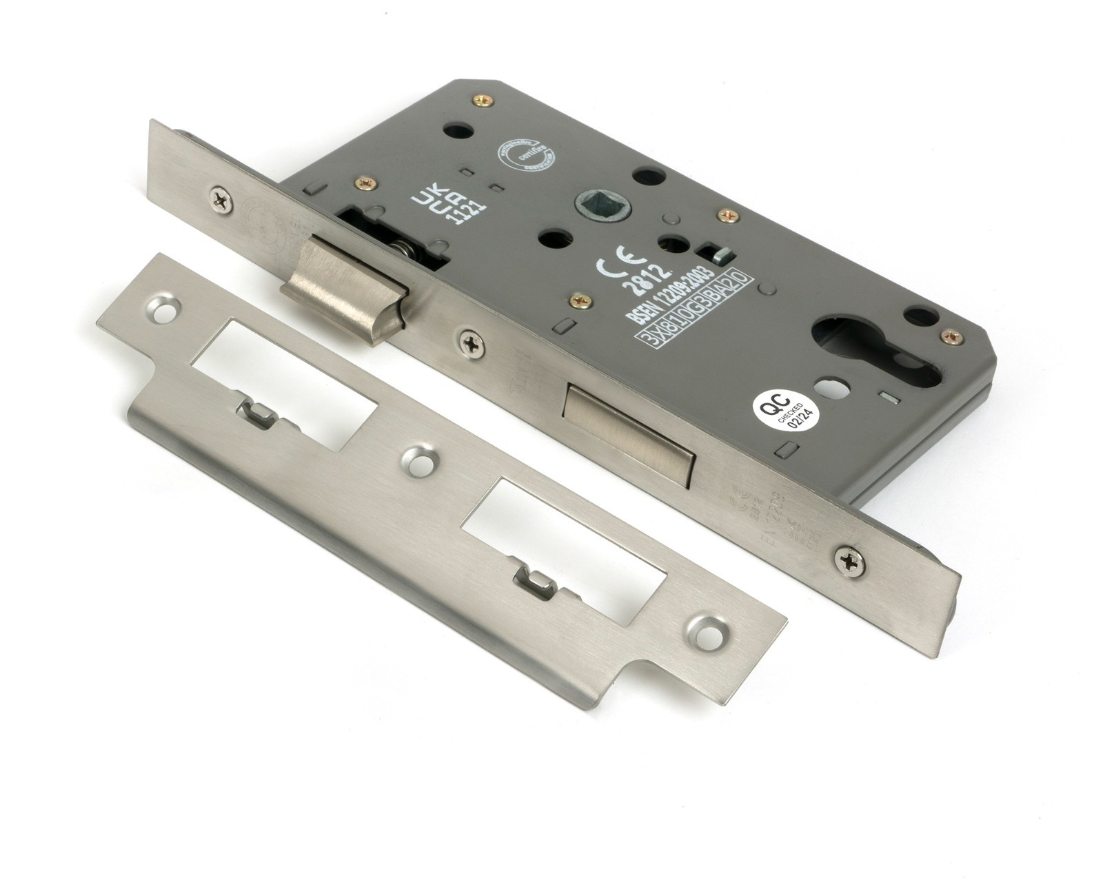 From The Anvil 51805 Satin Chrome Euro Din Sash Lock - 60mm Backset/72mm Centre