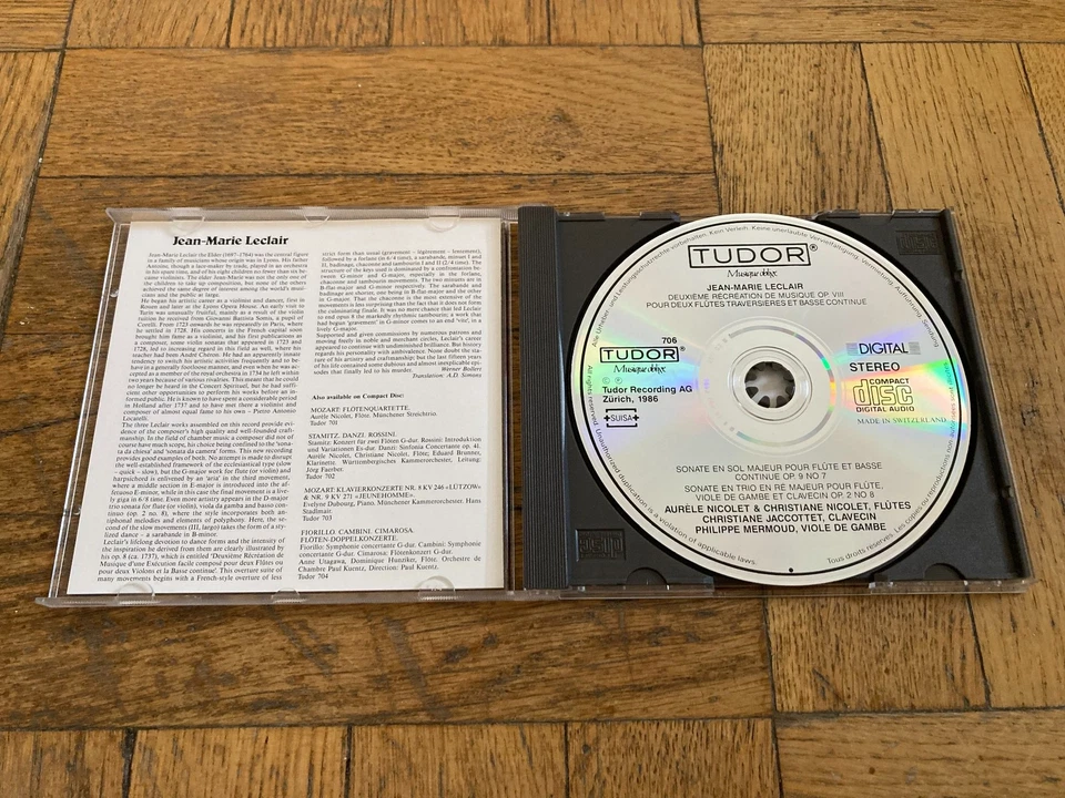 Jean-Marie Leclair: Aurèle Nicolet, Jaccottet, Mermoud (CD, 1986) Sonatas Trios Foto 2 de 3