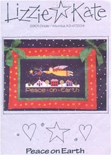 Lizzie Kate PEACE ON EARTH Cross Stitch Pattern Only ~ Christmas angel / village