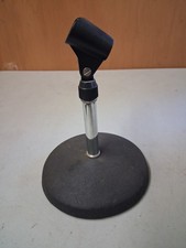 VTG Desktop Cast Iron Microphone Stand 6" 7" Mic Clip RADIO MUSICAL Taiwan