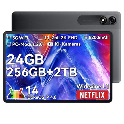 Blackview Tab 9 WiFi 11 Zoll Tablet 24GB 256GB Android 15 Widevine L1 8200mAh