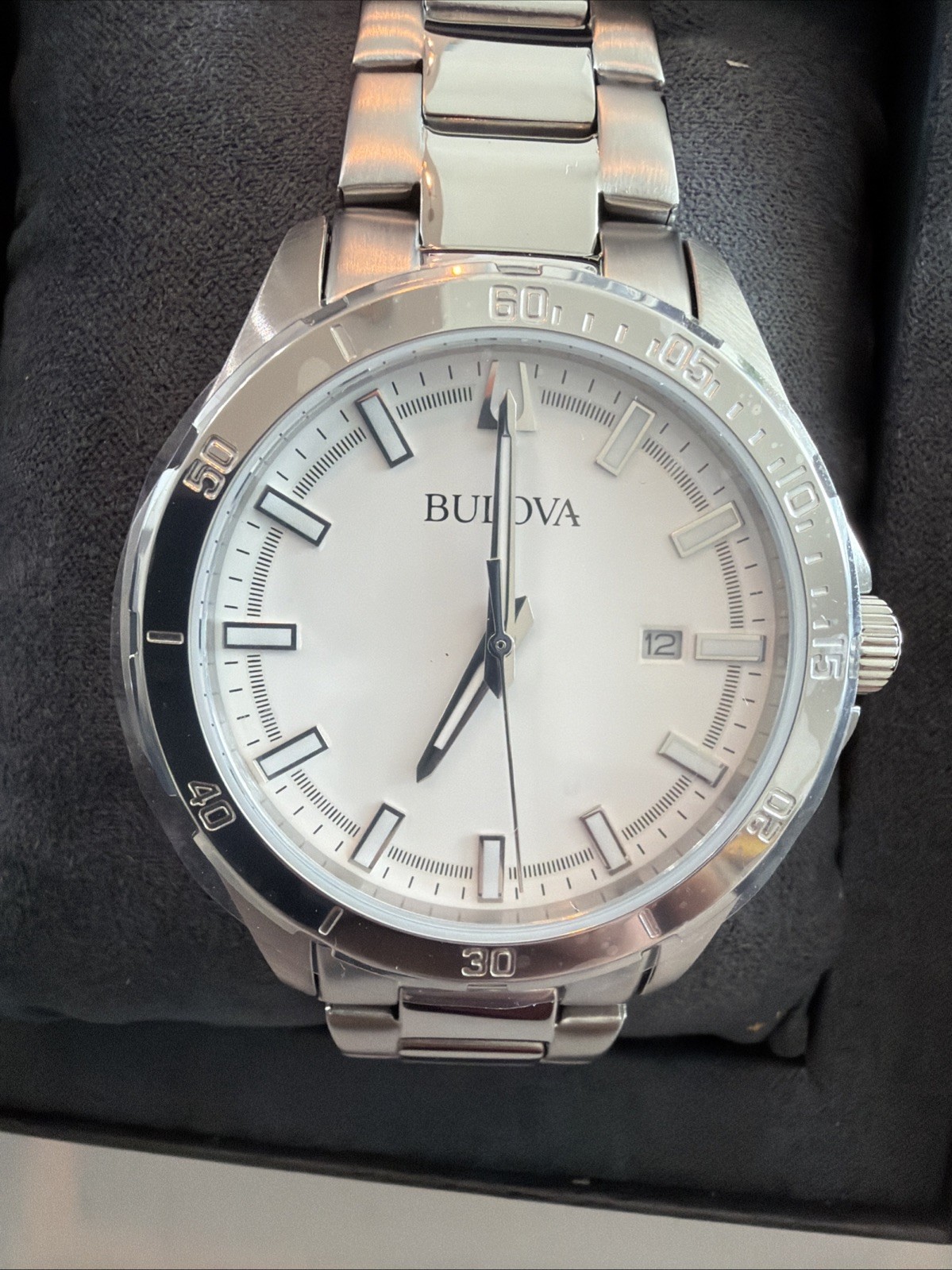WATCH COLLECTION 96B437 BULOVA BRAND STEEL CORPORATE MEN'S STAINLESS 40MM NEW - vintagewatches.pk
