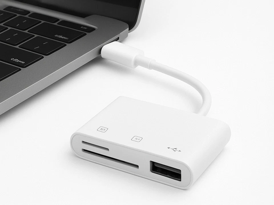 USB C SD Card Reader Micro SD to Type C OTG Adapter for SDHC SDXC TF Android iOS - Image 4 of 4