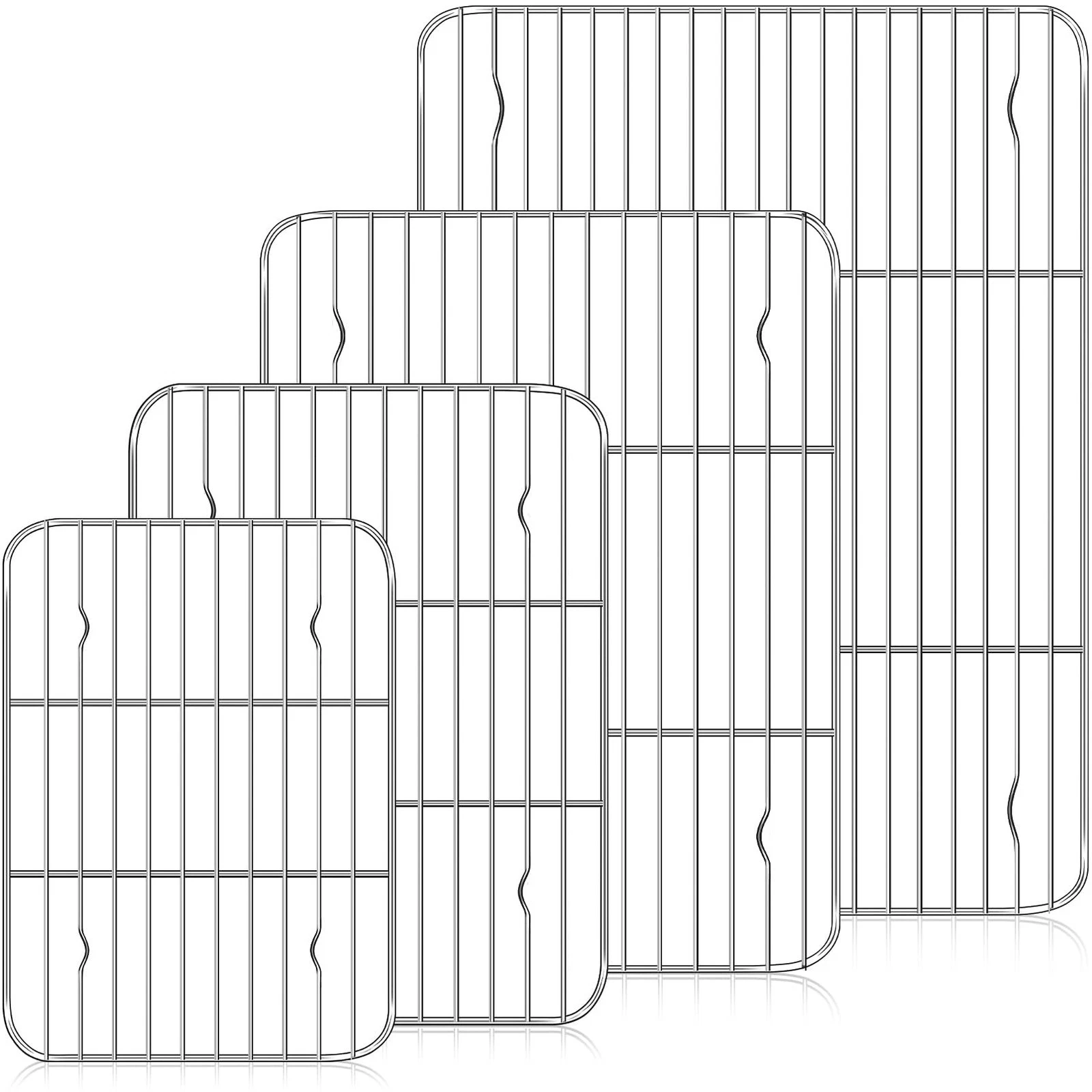 Baking Cooling Rack Set of 4, Stainless Steel Baking Racks, Heavy Duty Wire R...
