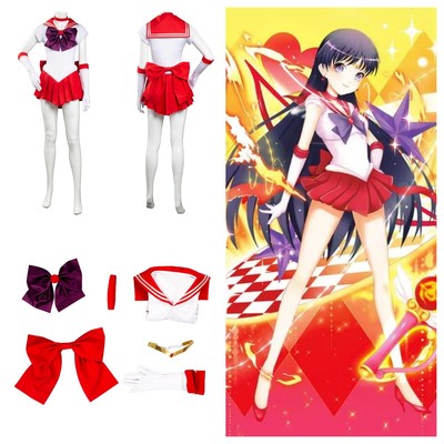 Sailor Moon Hino Rei Cosplay Costume Uniform Dress Halloween Carnival Suit