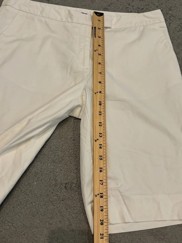 Pantalones Cortos Jones New York Bermudas Para Mujer 8 Blancos Elastizados Mezcla de Algodón Pusher Foto 4 de 4