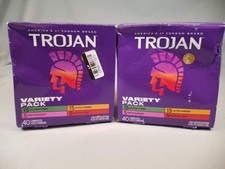 Trojan Variety Pack Lubricated Latex Condoms, 40 count, 2 PACK, Pleasure Mix