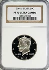 2001-S Silver Proof Kennedy Half Dollar NGC PF70 Ultra Cameo #GA6-50