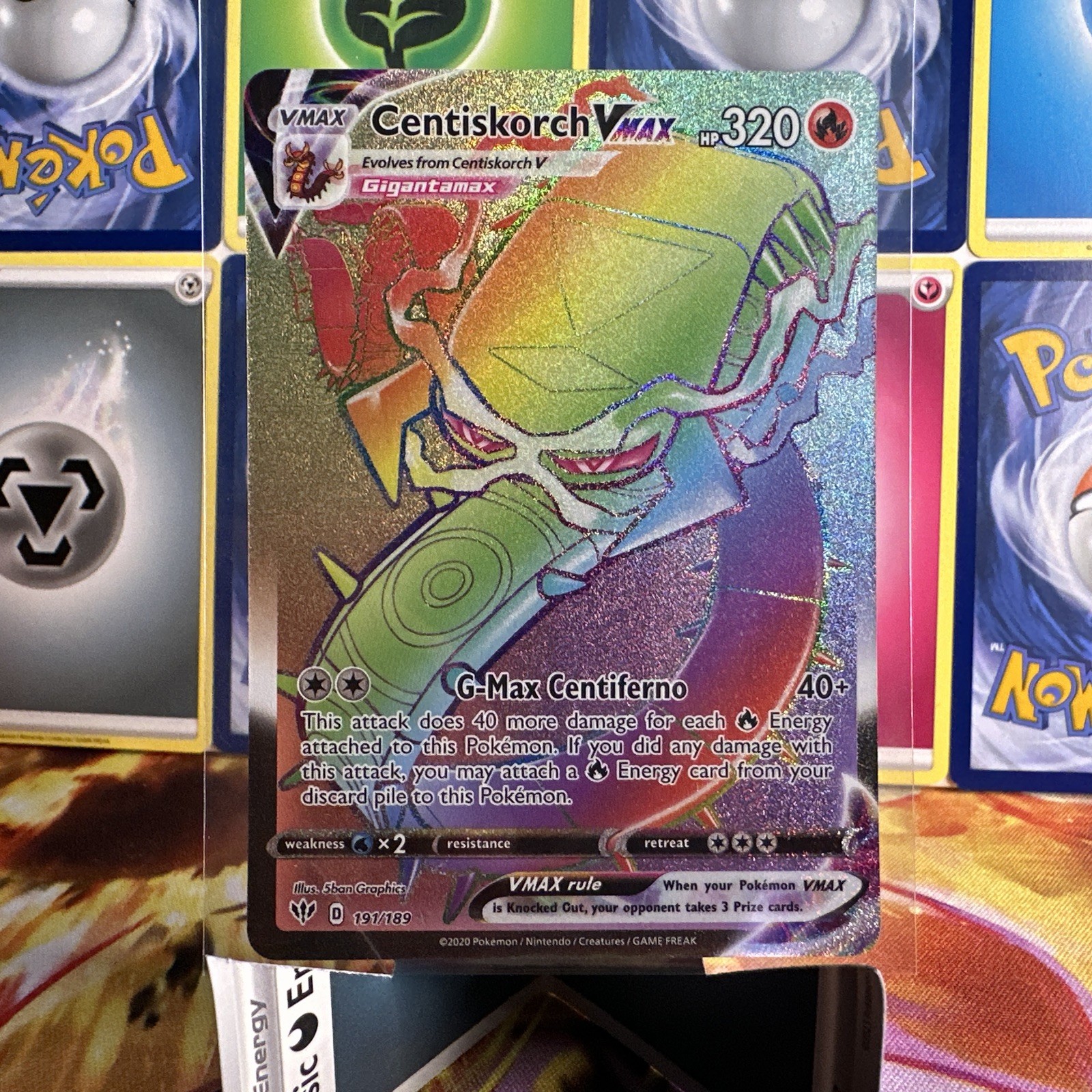 Centiskorch VMAX 191/189 Pokemon Darkness Ablaze Sword Shield Secret Rare NM