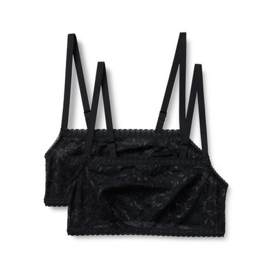 Amazon Essentials Damen Bralette quadratischer Ausschnitt Spitze 2er-Pack