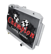 SR Champion 3 Row Radiator,2 13" Fans for 1963 1964 International C1200 L6 Eng
