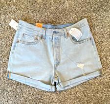 Levis 501 Womens Bermuda Denim Shorts Light W...