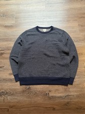 J. Crew Wool Blend Fair Isle Navy Crewneck Pullover Sweater Men's Large NEW