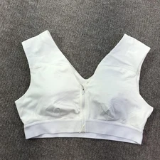 Tommie Copper Sports Bra Womens XL White Zip Front Activewear Shoulder Support