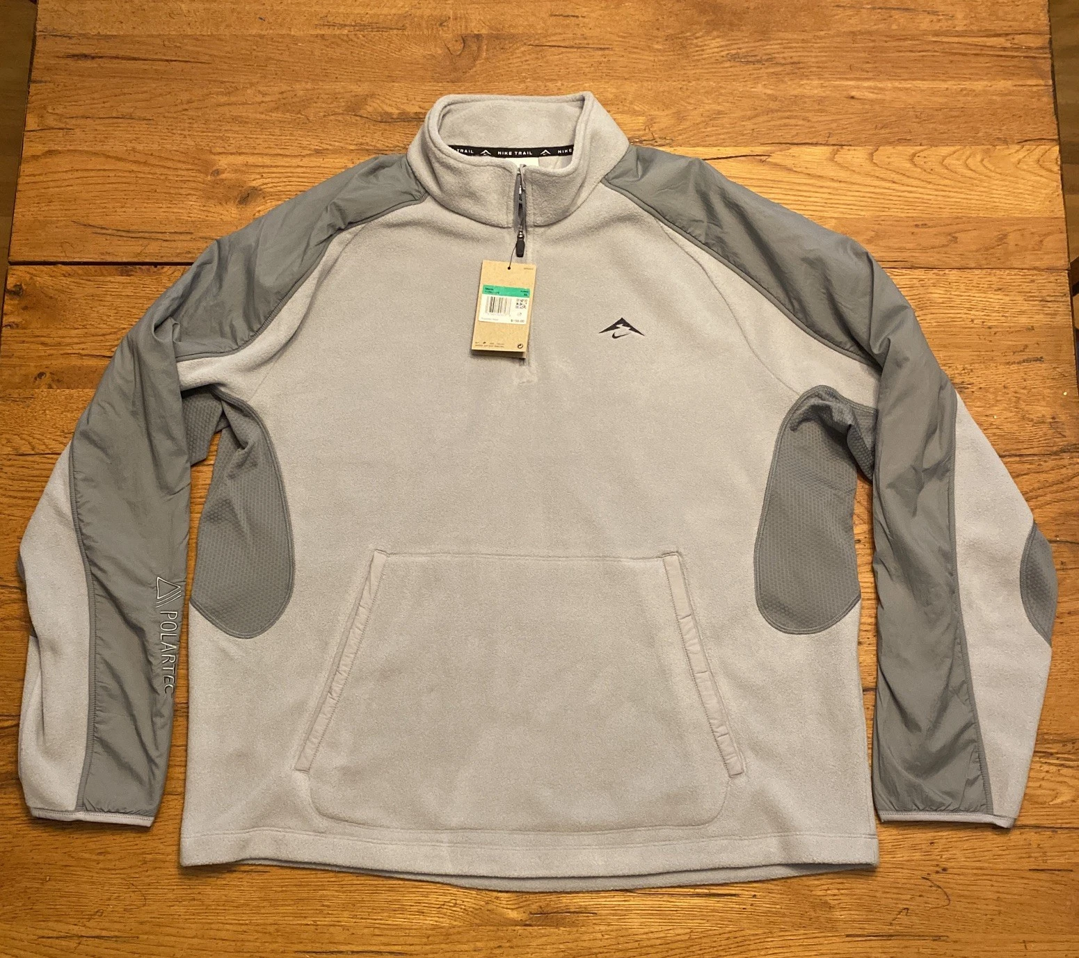 Nike Trail Polartec 1/4 Zip Fleece Top FV9962-078 Gray Men’s Size XL NWT