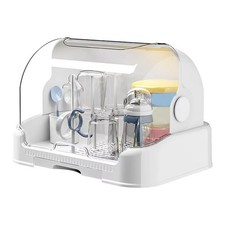 Portable Baby Bottle Drying Rack with Dustproof Lid, Removable Drip Tray,9949