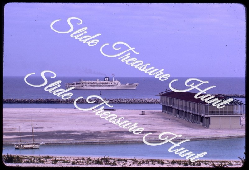 Cruise Ship Liner Bahamas 35mm Slide 1970s Kodachrome