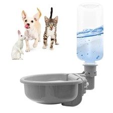 16 Oz Pet Water Bottle Gravity Dog Cat Bowl Dispenser Cage Mount AntiOverflow