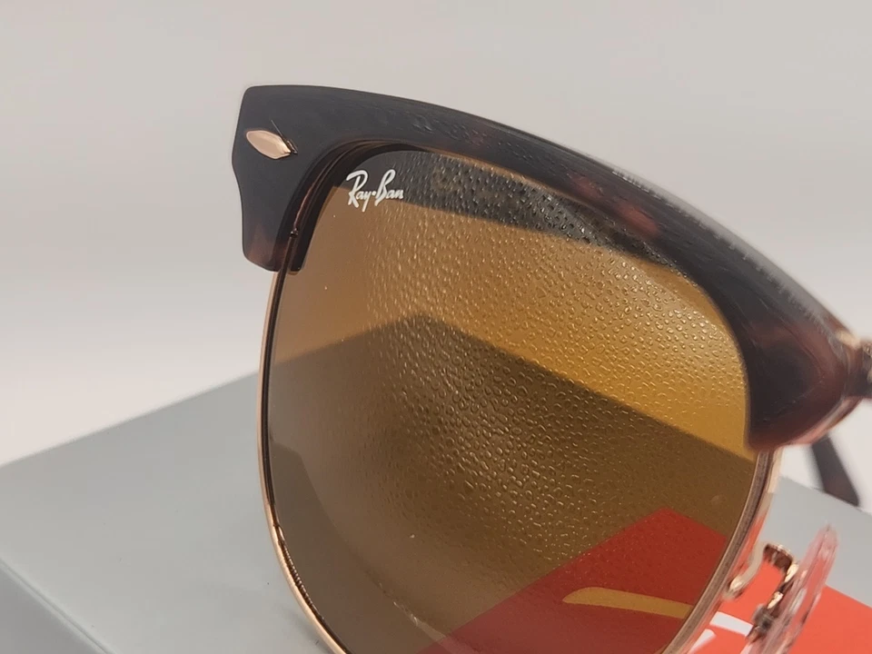 Marco Ray-Ban Clubmaster Tintado B-15 Marrón Lentes Havana 51/21 145 mm Foto 2 de 4
