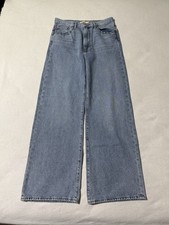 Levis Ribcage Wide Leg Jeans Womens 30 Medium Wash Denim Premium
