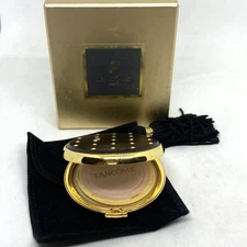 Lancome LeFlirt Powder Compact Matte Neutrale Black & Gold Polka Dot NOS Vintage