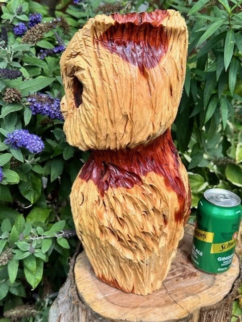 LARGE BEAUTIFUL CHAINSAW CARVED RED CEDAR TWEETY BIRD OWL!!!!!!!!!!!!!!!!!!!!!!! - Image 4 of 4