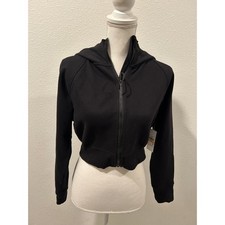 DKNY Sport Black Cropped Zip Up Hoodie Sweatshirt Womens Size S MSRP 59.50 New