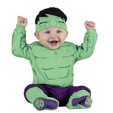 Marvel Hulk Infant Costume Outfit 12 to 18 Months Fabric Jumpsuit and Cap