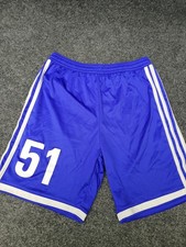 Adidas Climalite Shorts Boys XL Blue 3-Stripes Soccer Number 51 Athletic Gym