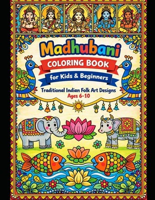 Madhubani Coloring Book for Kids & Beginners: Traditional Indian Folk Art Design