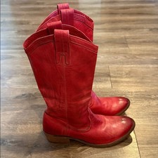 Frye Women’s Carson Pull On Red Cowgirl Western Boot 8.5